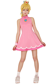 Mario Tennis Costume de Cosplay Robe de Princesse Peach 
